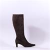 Paul Green Mid Heel Pointed Long Boot - Mocca Suede